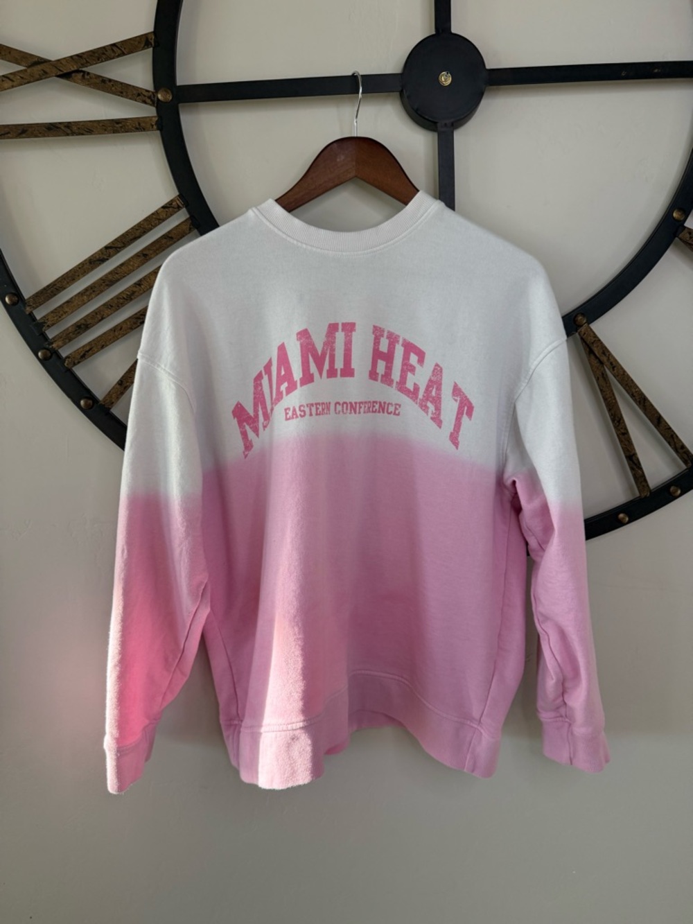 NBA Miami Heat White Oversized Crewneck Sweatshirt